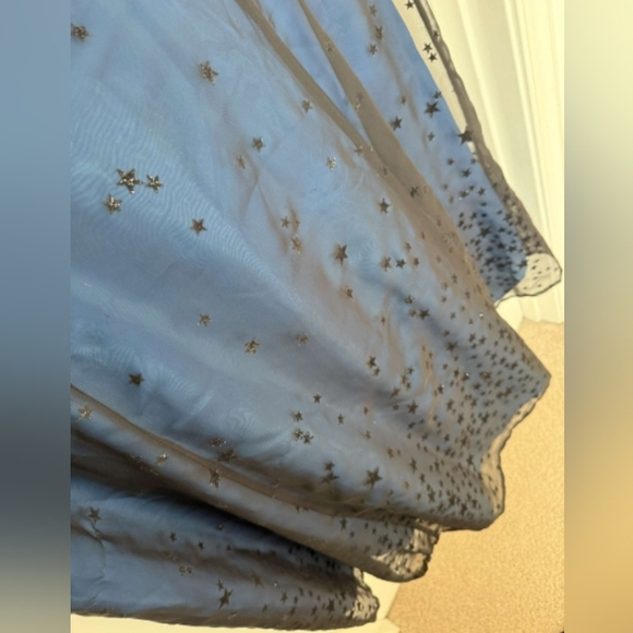 Morgan And Co. Blue And Black Spaghetti Strap Corsetback Prom Dress Sz. 7/8 - Picture 7 of 7